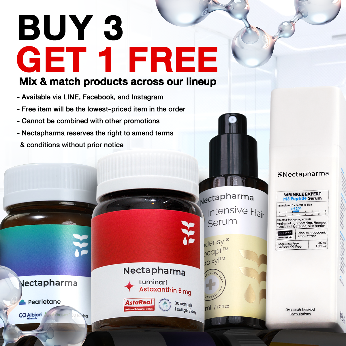 `Buy 3 Get 1 Free`
Mix & Match Across Lineup